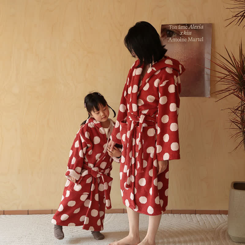 Matching Family Polka Dot Hooded Cotton Robe - image 0