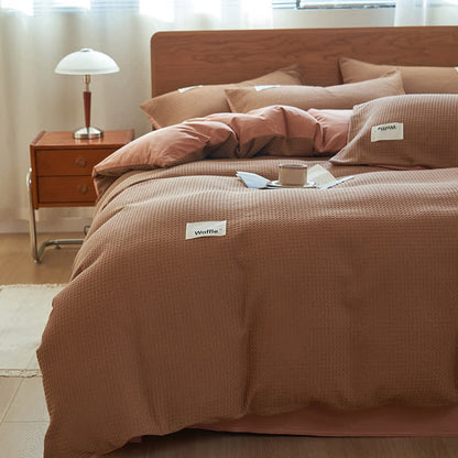 Solid Waffle Weave Cotton Bedding Set - image 20