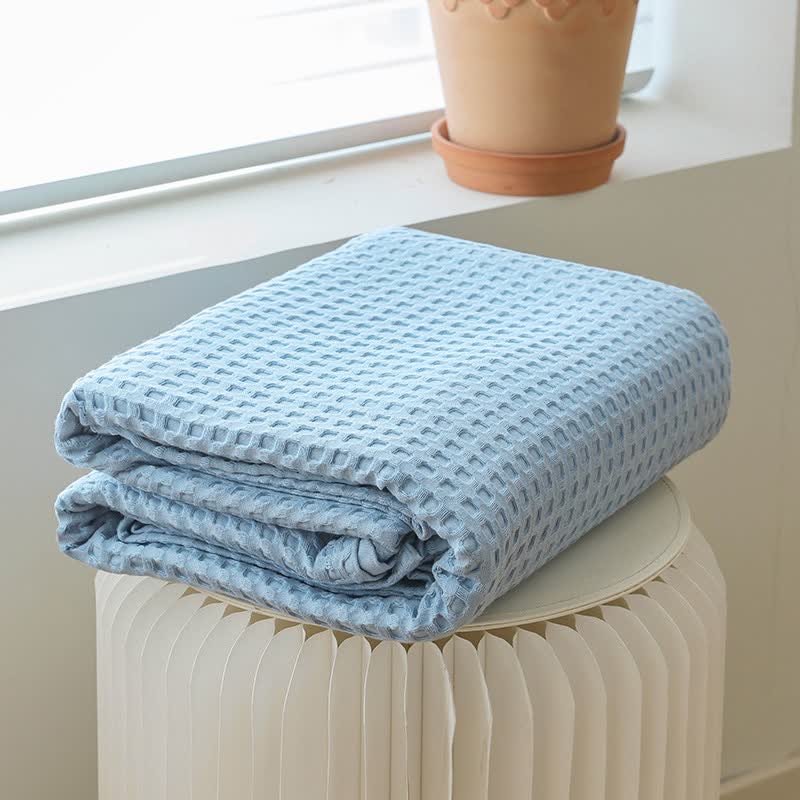 Solid Waffle Cotton Gauze Blanket - image 14