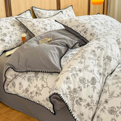 Elegant Floral Brushed Cotton Bedding Set - King - image 0