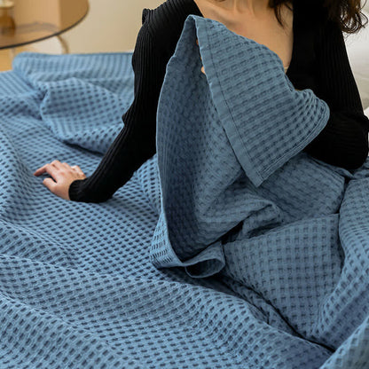 Solid Waffle Cotton Gauze Blanket - image 7