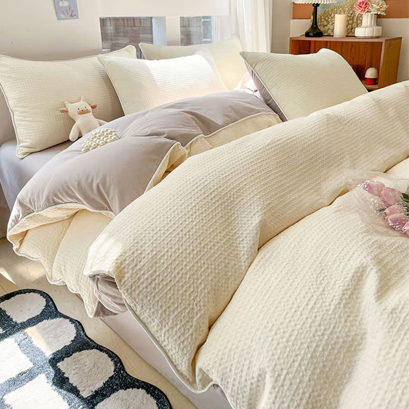 Minimalist Waffle Cotton Bedding Set - image 4