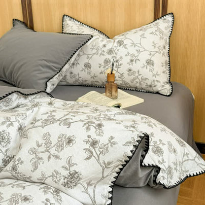 Elegant Floral Brushed Cotton Bedding Set - image 1