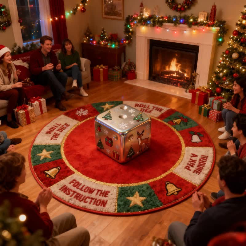 Christmas Inspired Dice 3D Effect Rug - image 1