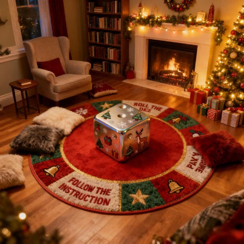 Christmas Inspired Dice 3D Effect Rug - image 2