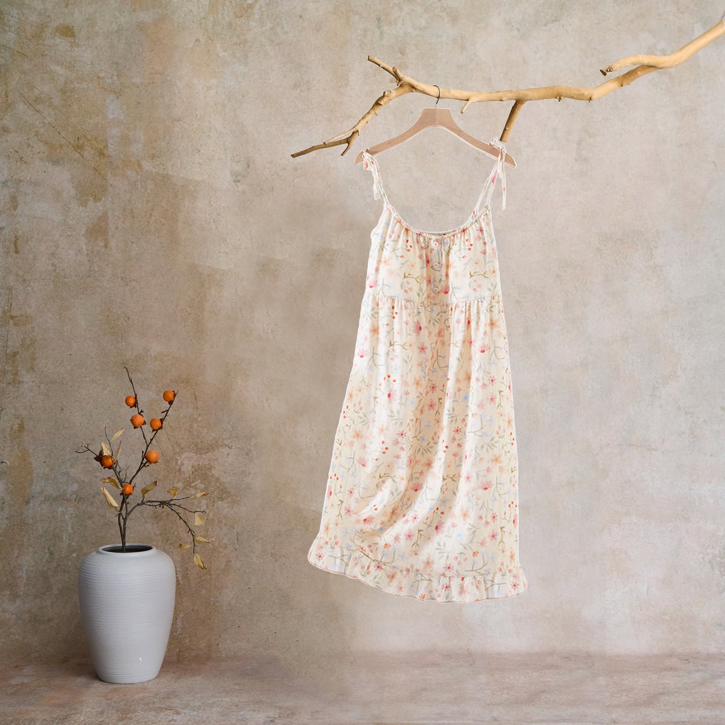 Floral Leaf Cotton Padded Camisole Nightdress - image 11