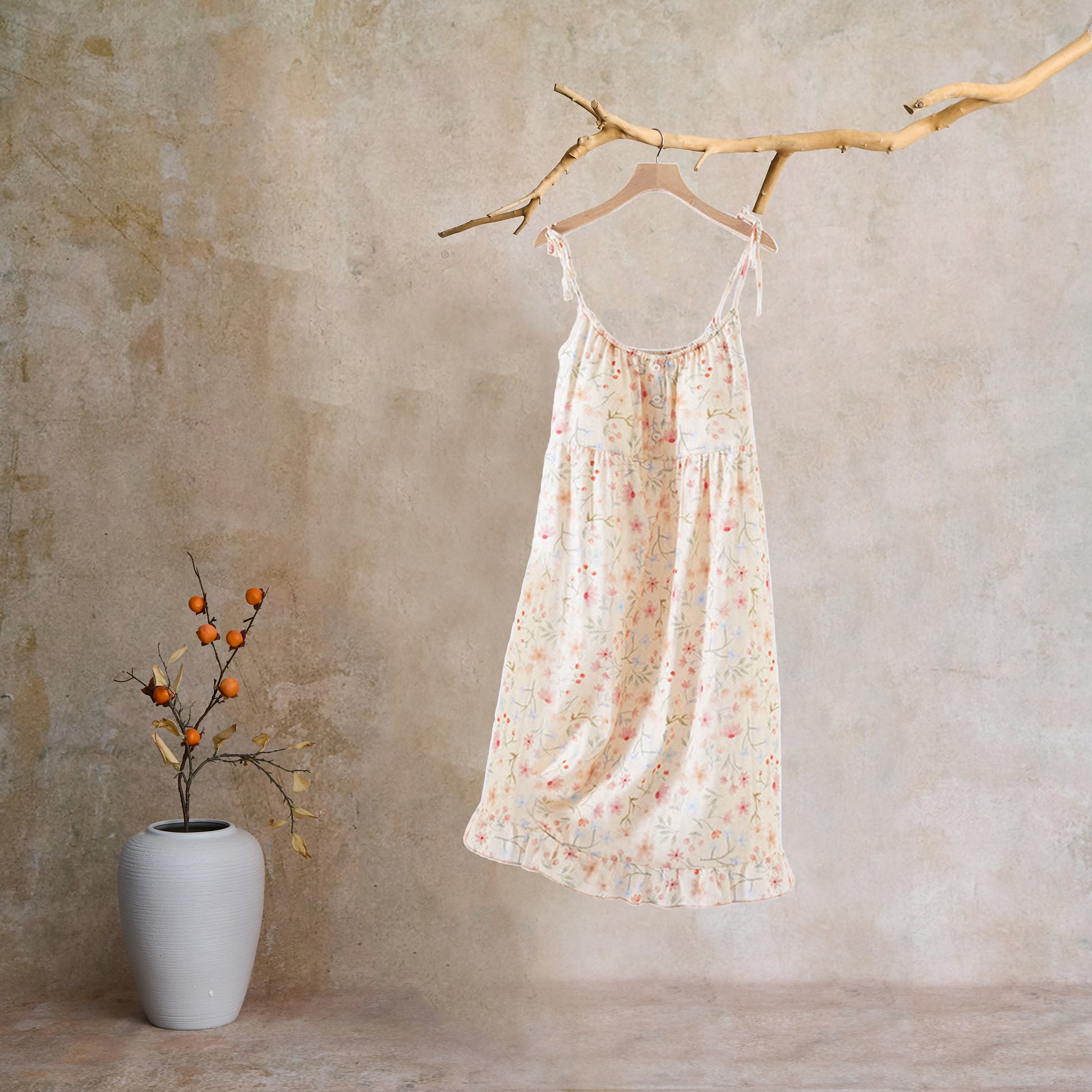 Floral Leaf Cotton Padded Camisole Nightdress - image 11