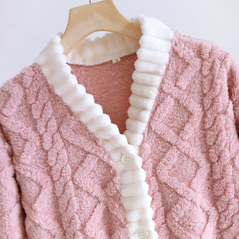 Diamond Textured Plush Button Nightgown - image 6