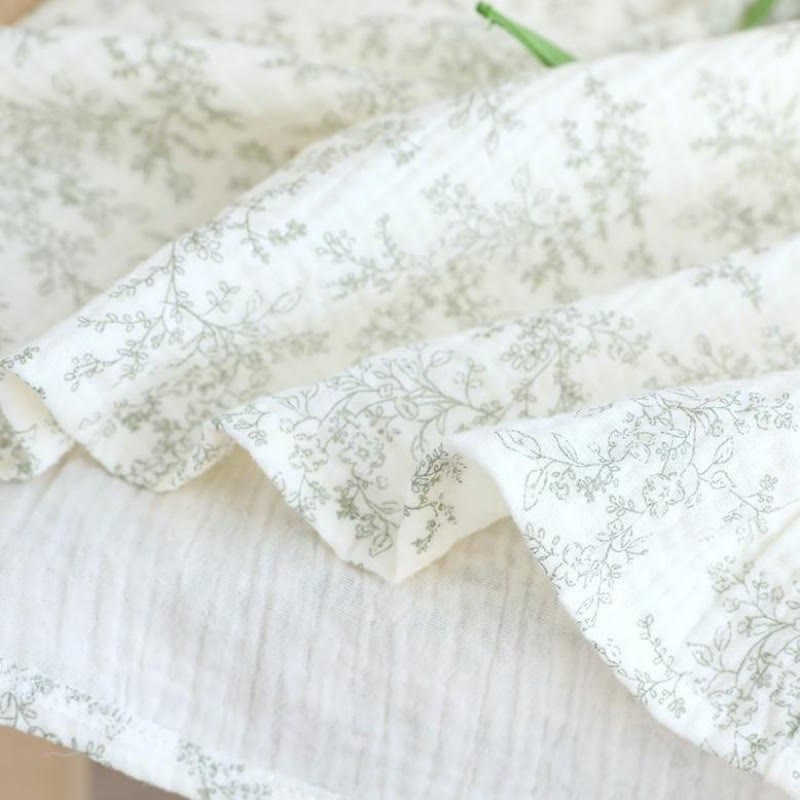 Bow-tie V-neckline Soft Cotton Gauze Pajamas - image 8