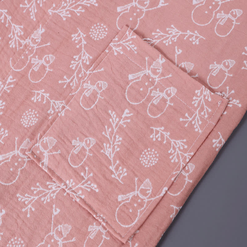 Snowman Branch Cotton Gauze Child Bathrobe - image 6