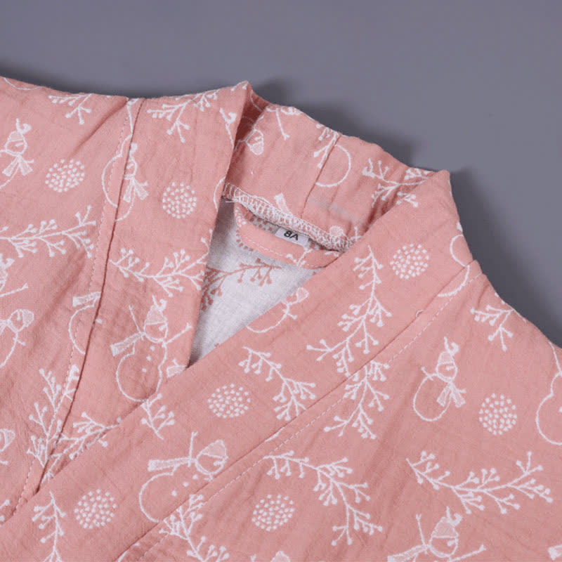 Snowman Branch Cotton Gauze Child Bathrobe - image 5