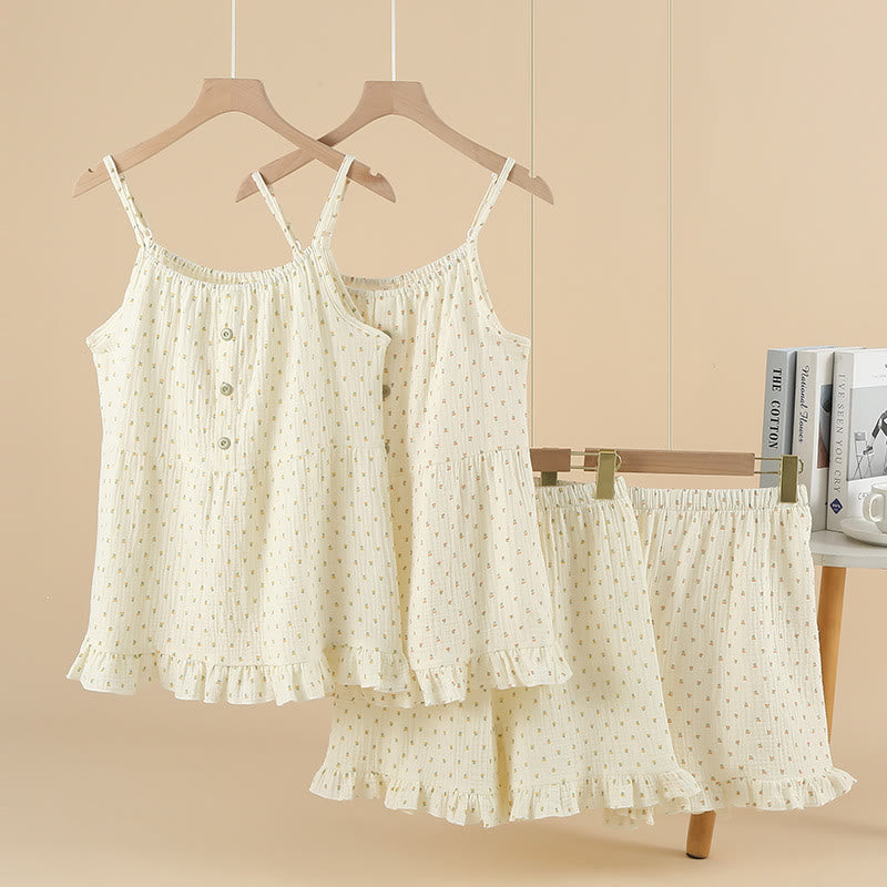 Cherry Print Cotton Gauze Cami Pajamas - image 1