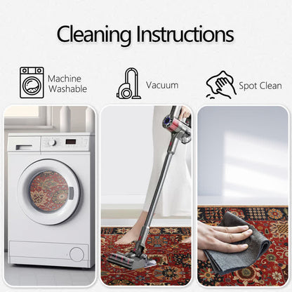 Vintage Persian Rectangle Washable Area Rug - image 7