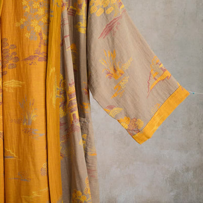 Landscape Jacquard Cotton Gauze Kimono Robe - image 2