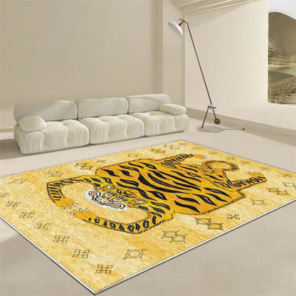 Ethnic Tibetan Tiger Rectangle Area Rug - image 3