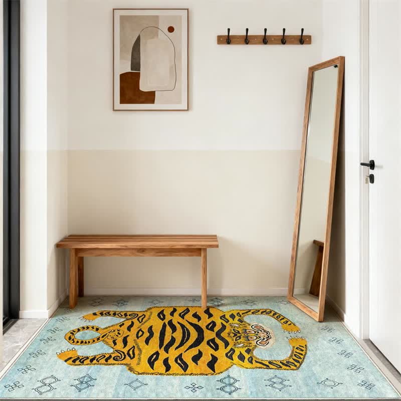 Ethnic Tibetan Tiger Rectangle Area Rug - image 13