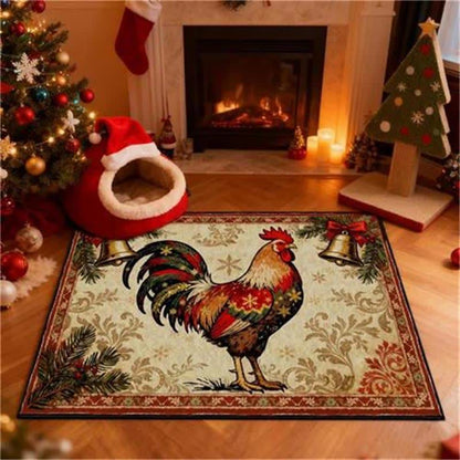 Rustic Farmhouse Rooster Rectangle Area Rug - 8' x 10' - image 0