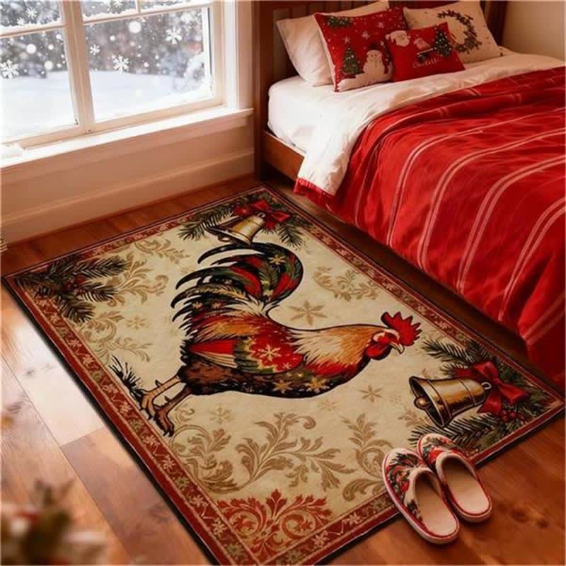 Rustic Farmhouse Rooster Rectangle Area Rug - image 1
