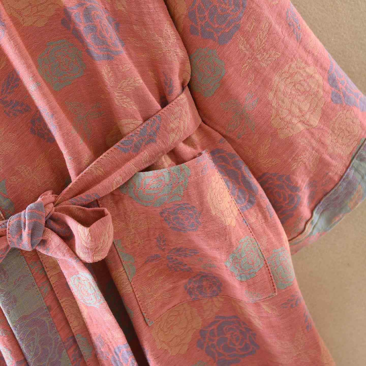 Romantic Rose Cotton Gauze Kimono Robe - image 10