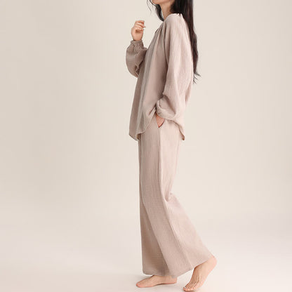 Minimalist V-neck Cotton Loungewear Set - image 1