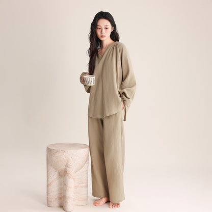Minimalist V-neck Cotton Loungewear Set - image 9