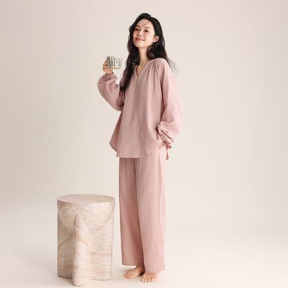 Minimalist V-neck Cotton Loungewear Set - image 4