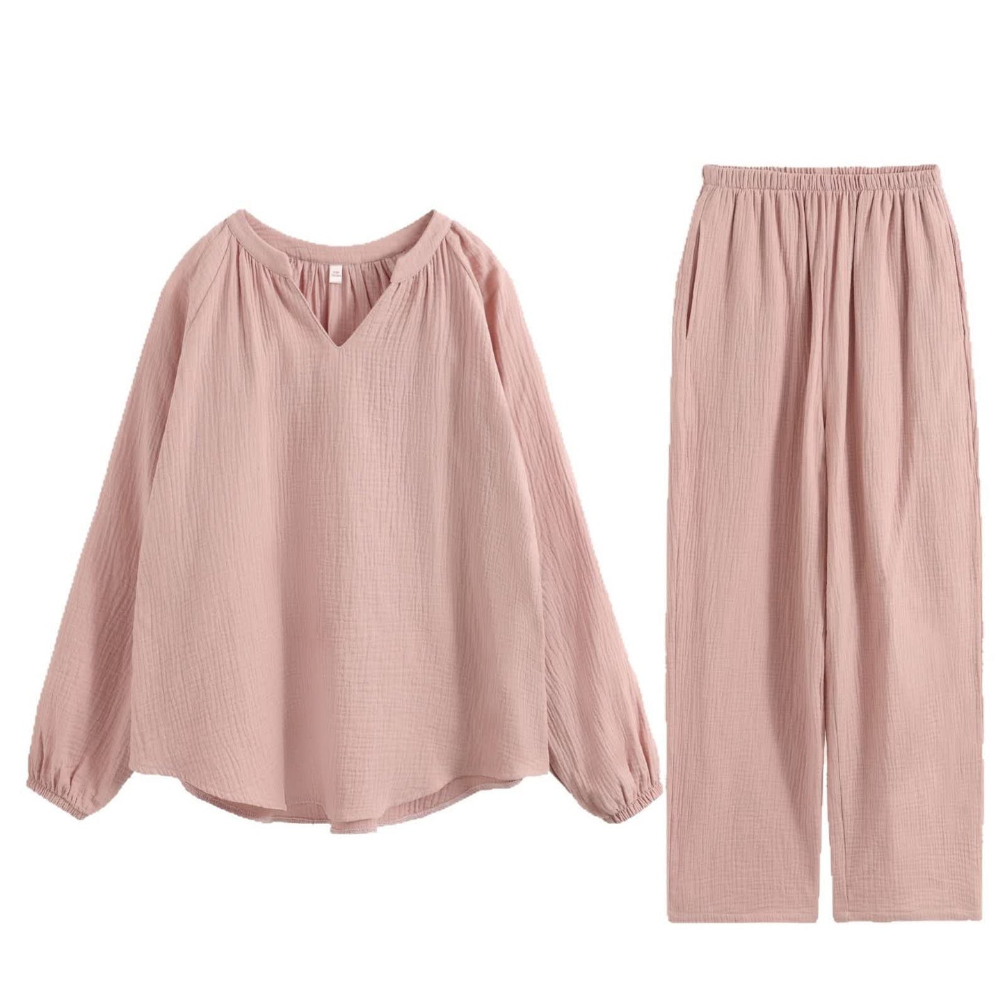 Minimalist V-neck Cotton Loungewear Set - image 7