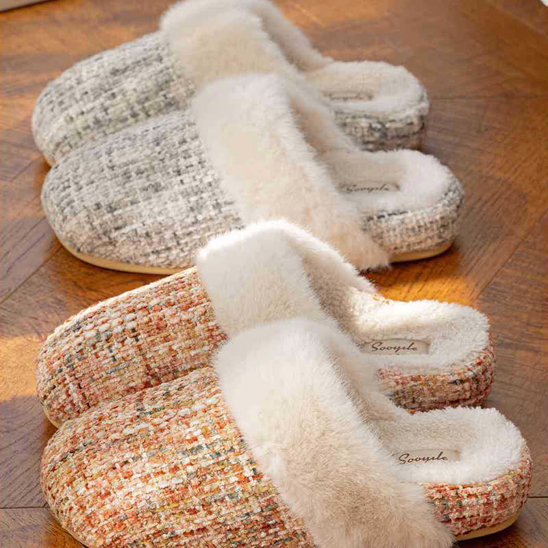 Closed-Toe Plush Warm Slippers - image 0