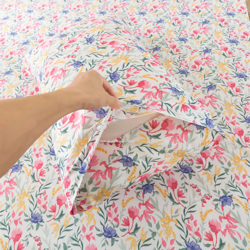 Watercolor Meadow Floral Sheet Set - image 5