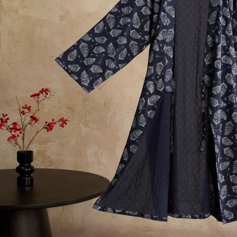 Leaf Arrow Cotton Kimono Robe - image 3