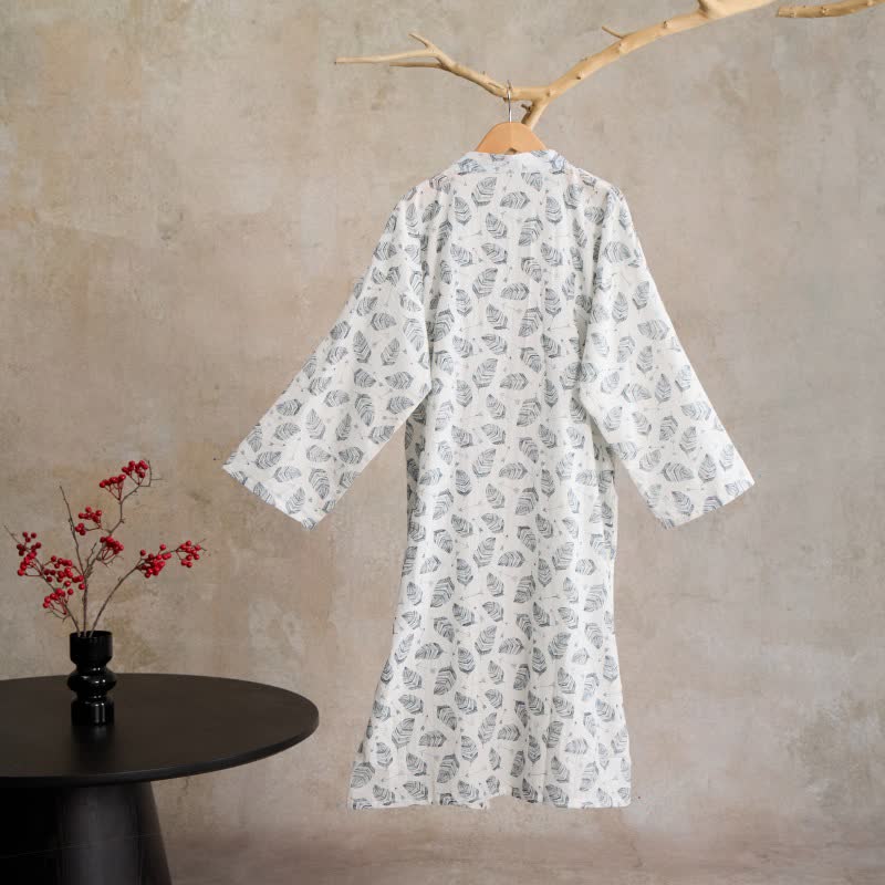 Leaf Arrow Cotton Kimono Robe - image 8