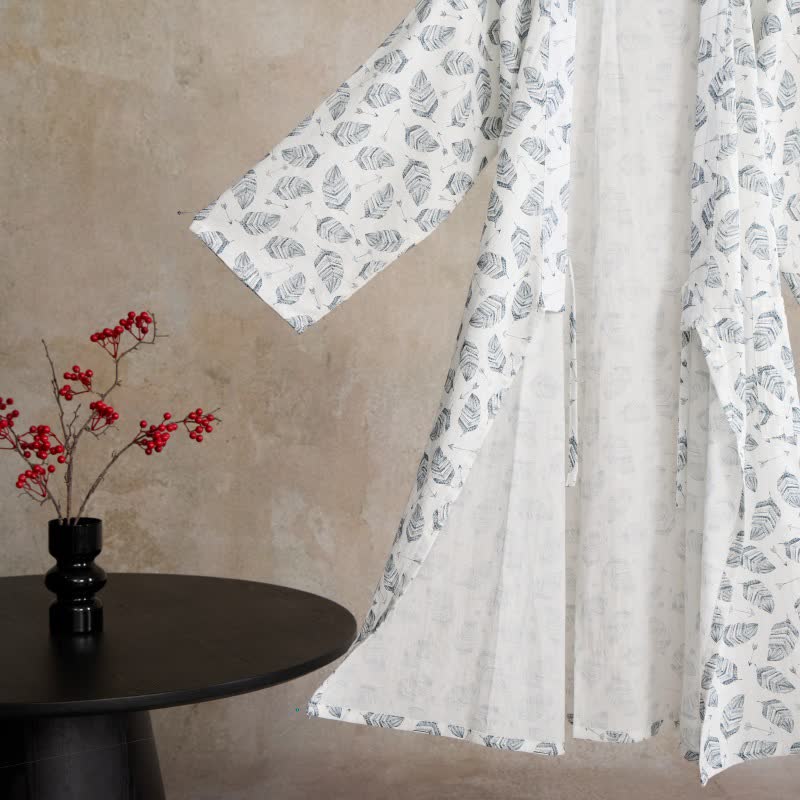 Leaf Arrow Cotton Kimono Robe - image 10