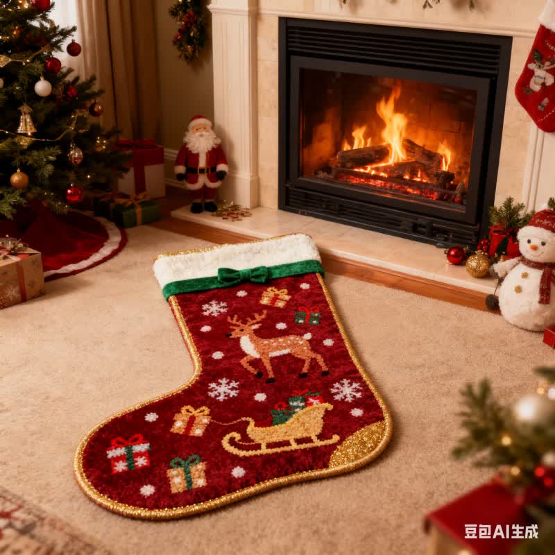 Christmas Inspired Stocking-Shaped Rug - image 3