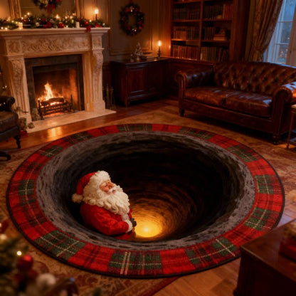 Christmas Santa Plaid 3D Effect Rug - image 1