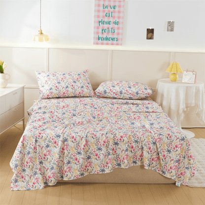 Watercolor Meadow Floral Sheet Set - King - image 0
