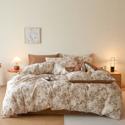 Floral Leaf Brushed Cotton Bedding Set - image 1