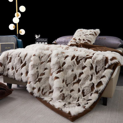 Modern Luxury Faux Fur Throw Blanket - Apricot - Queen - image 3