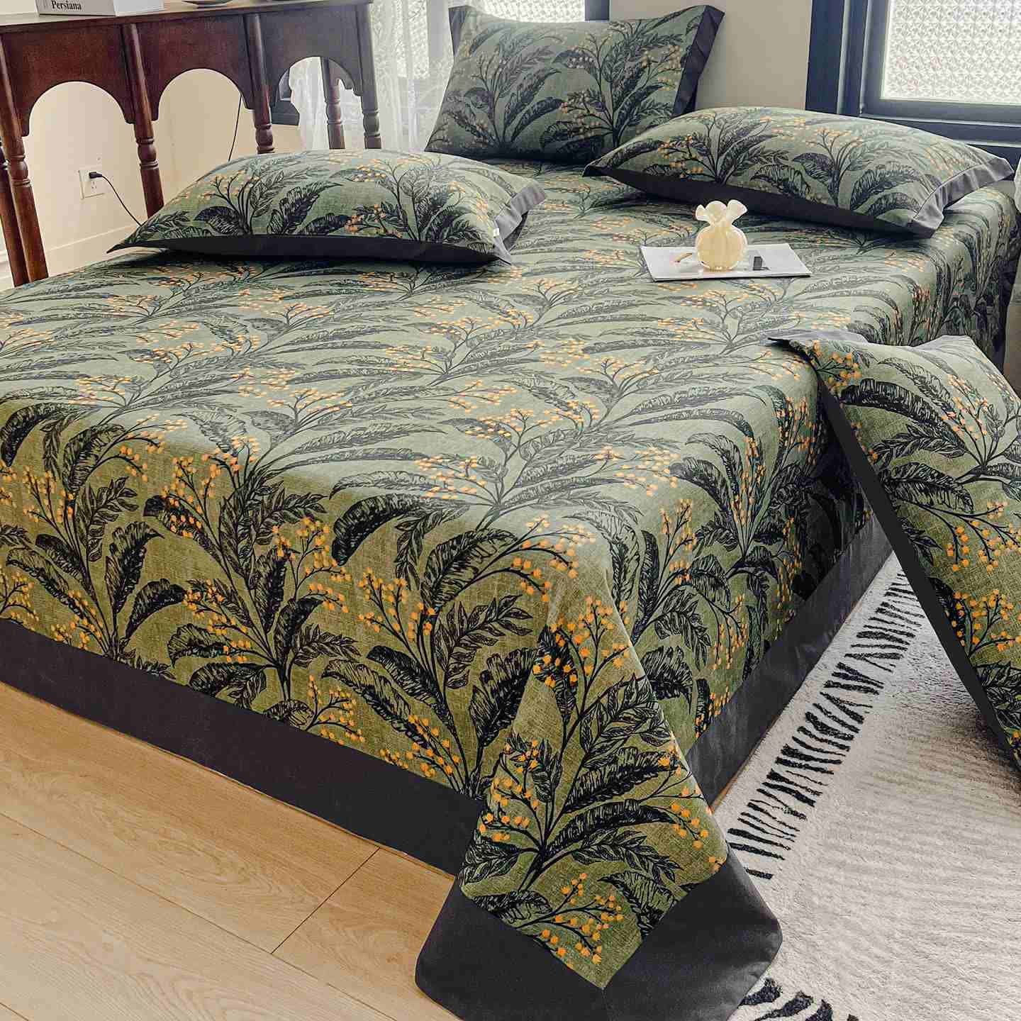 Botanical Berry Brushed Cotton Sheet Bedspread - 2PCS Pillowcases - 19" x 29" - image 0