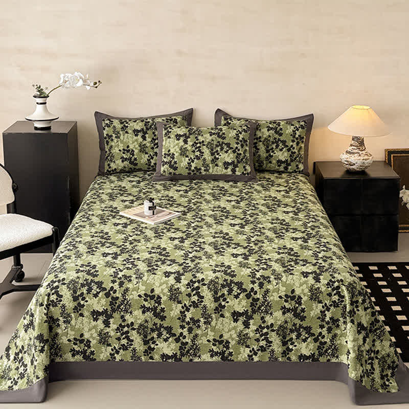 Vintage Leaf Brushed Cotton Sheet Bedspread - image 1