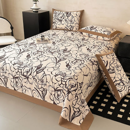 Abstract Flower Brushed Cotton Sheet Bedspread - 2PCS Pillowcases - 19" x 29" - image 0