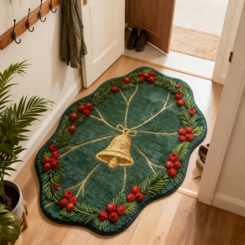 Lotus Leaf–Shaped Christmas Bell Rug - 35" x 55" - image 0