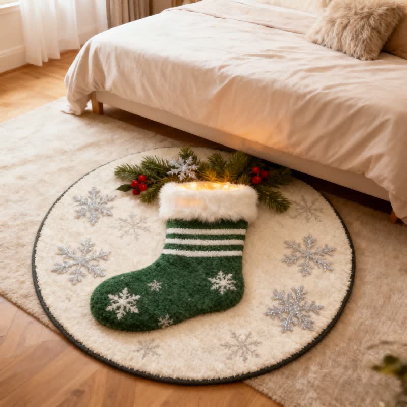 Christmas Snowflakes Stocking 3D Effect Rug - image 2