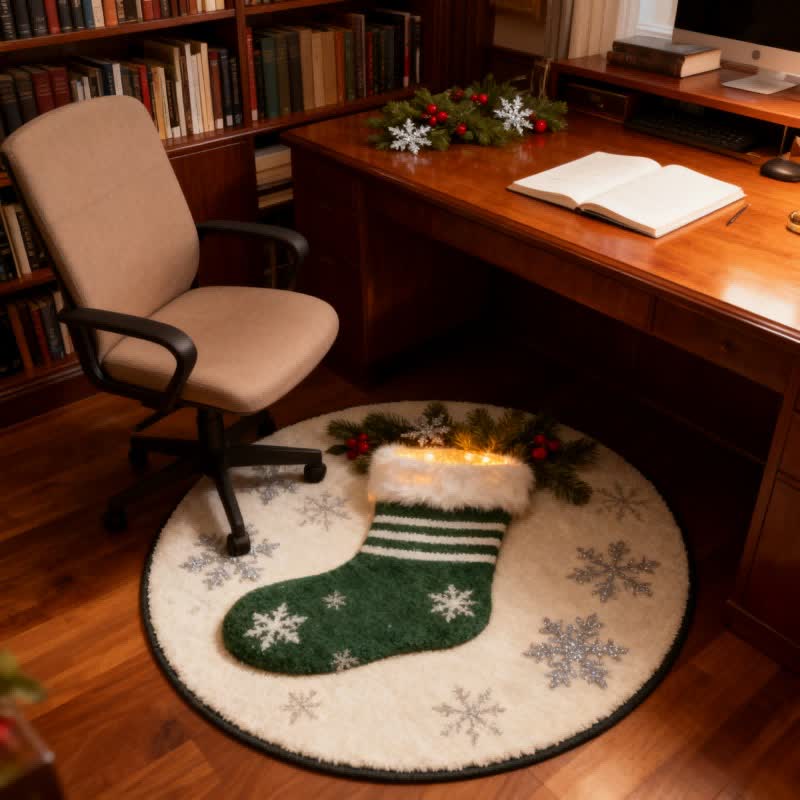 Christmas Snowflakes Stocking 3D Effect Rug - image 3