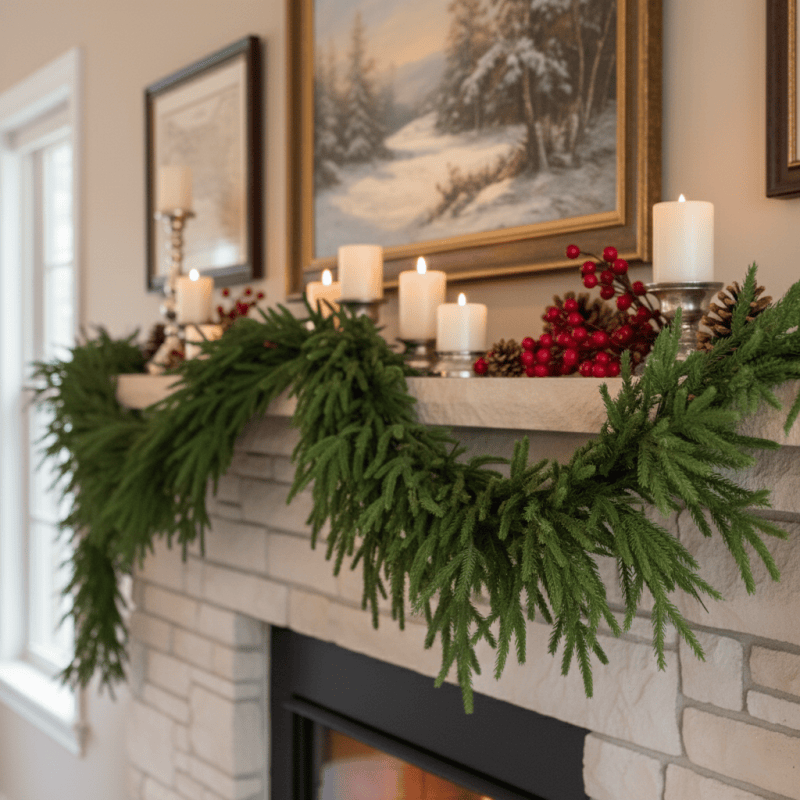 Ownkoti Faux Norfolk Pine Garland Christmas Decor - image 0