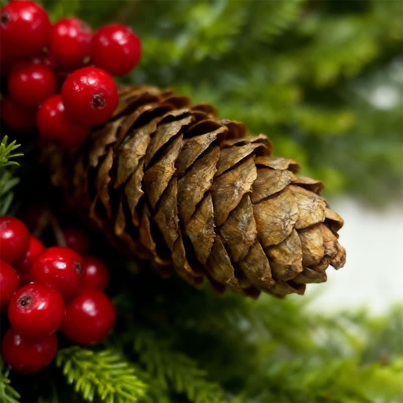 Ownkoti Faux Cedar Pine Christmas Garland with Red Berries - image 3