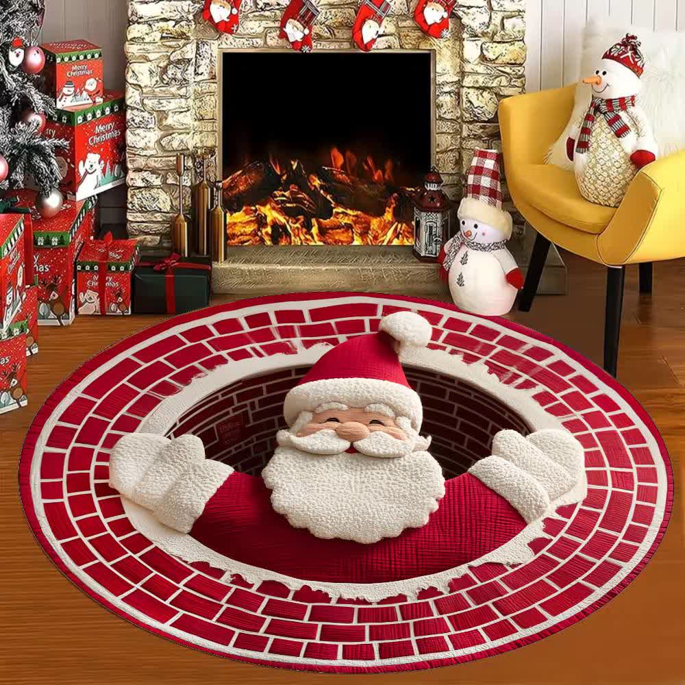 Christmas Theme Santa 3D Effect Rug - F - 63" - image 5