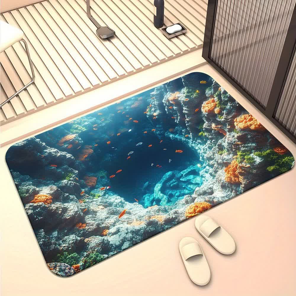 Cave Landscape 3D Effect Rug - Underwater Karst Cave - 31" x 47" - image 1