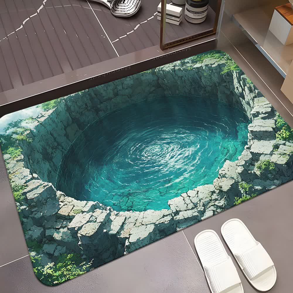 Cave Landscape 3D Effect Rug - Spring Water - 31" x 47" - image 0