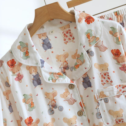 Cartoon Animal Brushed Cotton Loungewear Set - image 2