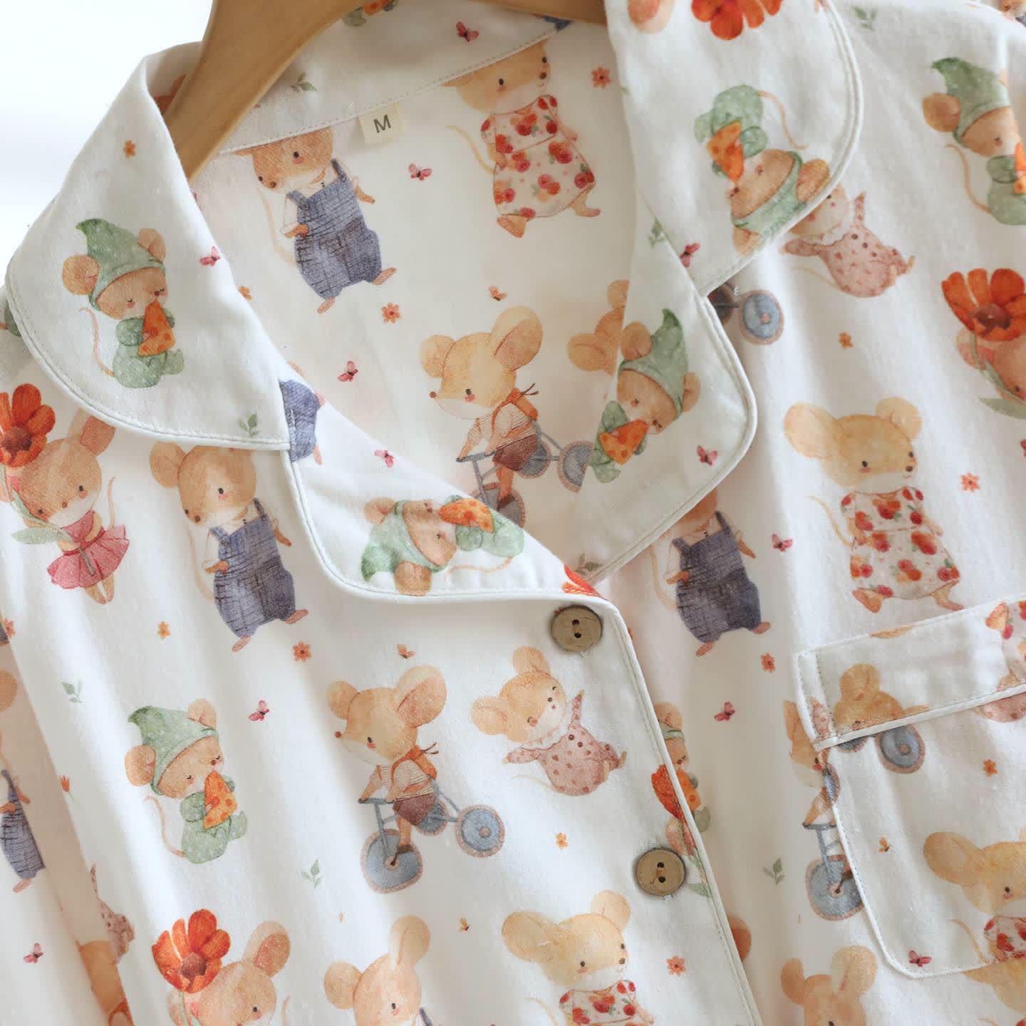 Cartoon Animal Brushed Cotton Loungewear Set - image 3